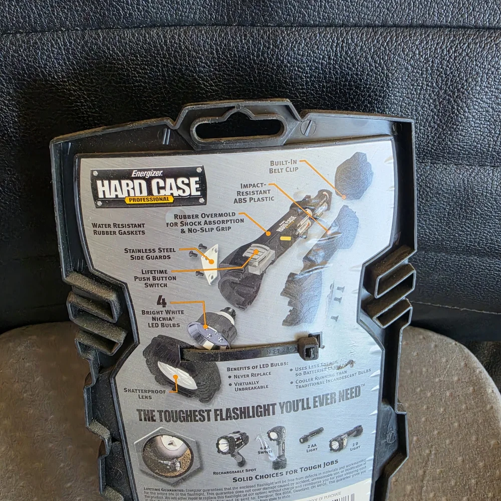 Hard Case Professional Black LED Flashlight